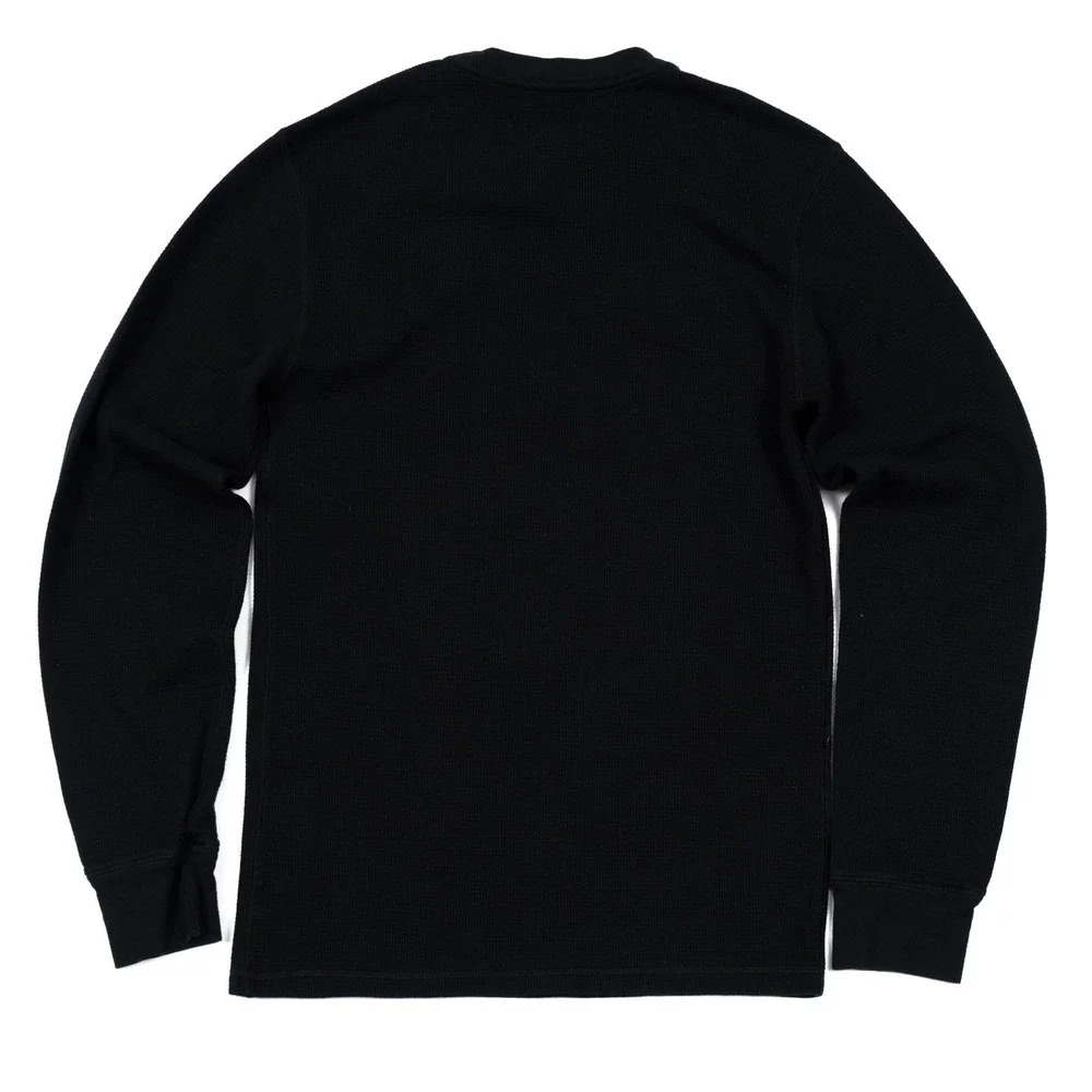 Polo Ralph Lauren Shirt Mens Small Black Thermal‎ Waffle Knit Big Pony Sleepwear